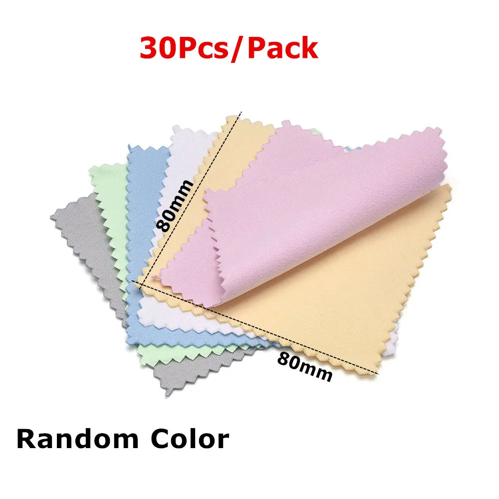 60mm 80mm 100mm Jewelry Polishing Cloth Double-Sided Cleaning Cloth for Gold Silver Jewelry Tools 10-30Pcs