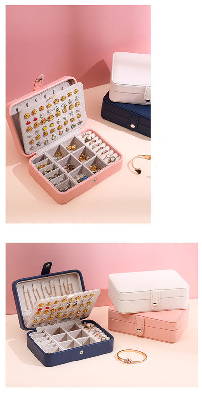 Korean Version Simple Ins Style Portable Jewelry Storage Box 2023 New High-end Exquisite Large Capacity Travel Jewelry Bag