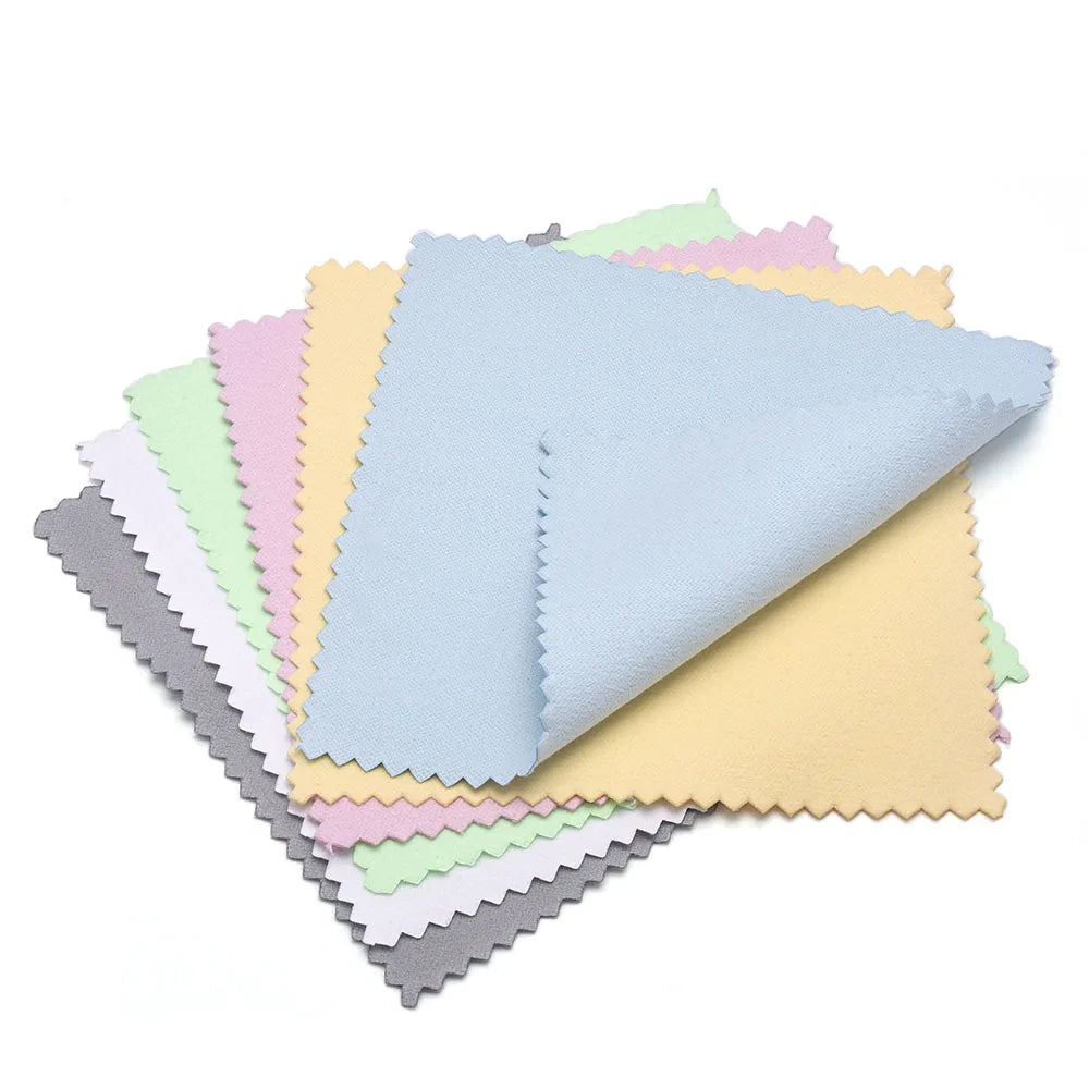 60mm 80mm 100mm Jewelry Polishing Cloth Double-Sided Cleaning Cloth for Gold Silver Jewelry Tools 10-30Pcs