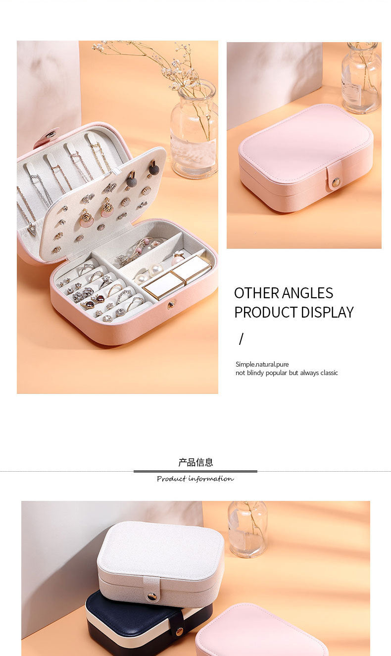 2023 Portable Jewelry Box Jewelry Organizer Display Travel Jewelry Case Boxes Button Leather Storage Zipper Jewelers Joyero