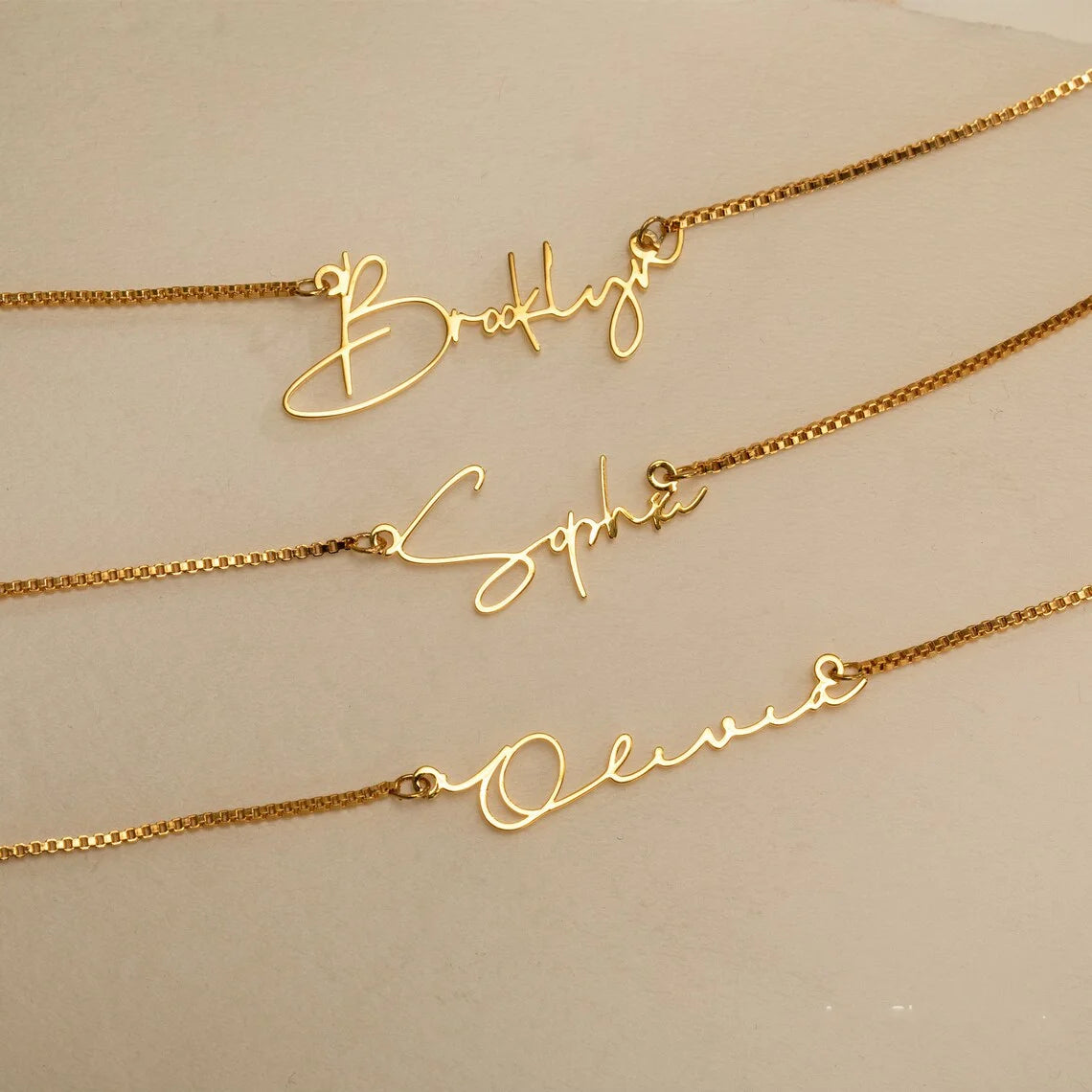 Personalised Gold Name Necklace with Box Chain  Custom Name Necklace Handmade Jewelry Personalised Birthday Gift for Her Mom