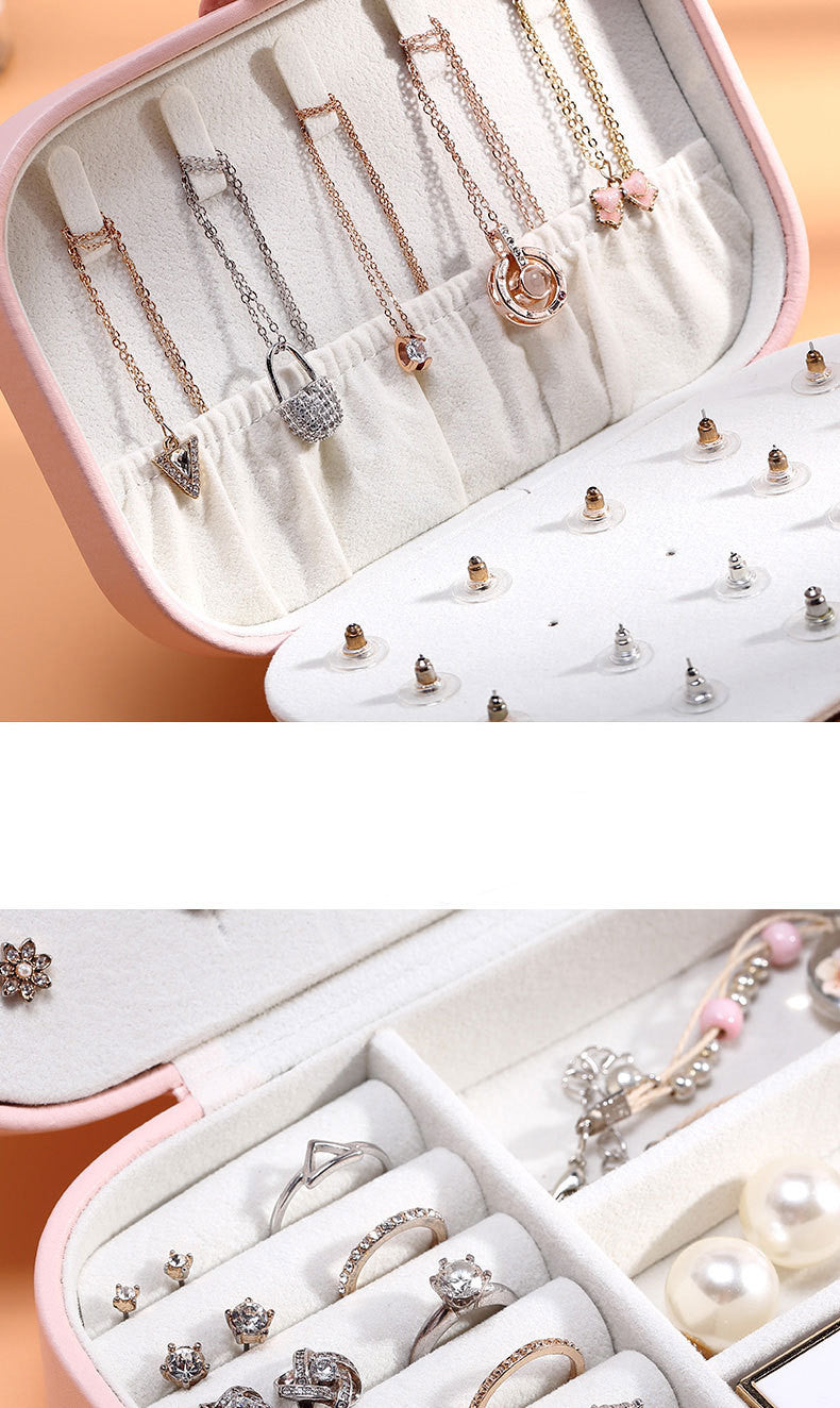 2023 Portable Jewelry Box Jewelry Organizer Display Travel Jewelry Case Boxes Button Leather Storage Zipper Jewelers Joyero