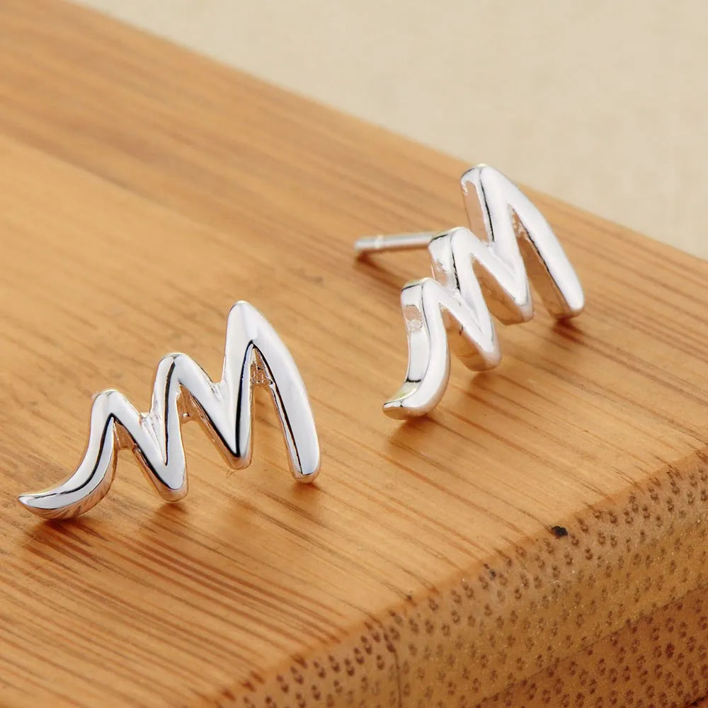 Original 925 Sterling Silver Earrings Hearts For Women Exquisite Student Girlfriend Jewelry Accessories Wedding Fashion Gift