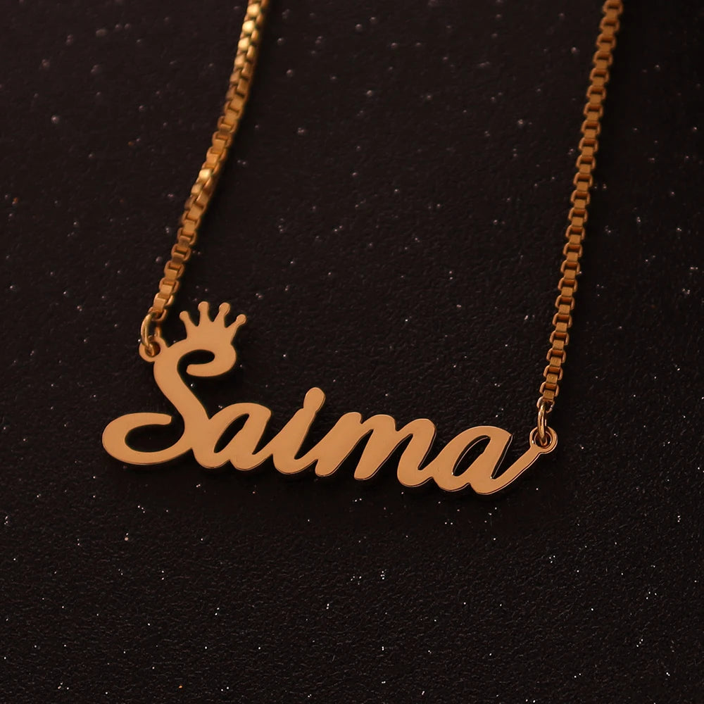 Personalised Gold Name Necklace with Box Chain  Custom Name Necklace Handmade Jewelry Personalised Birthday Gift for Her Mom