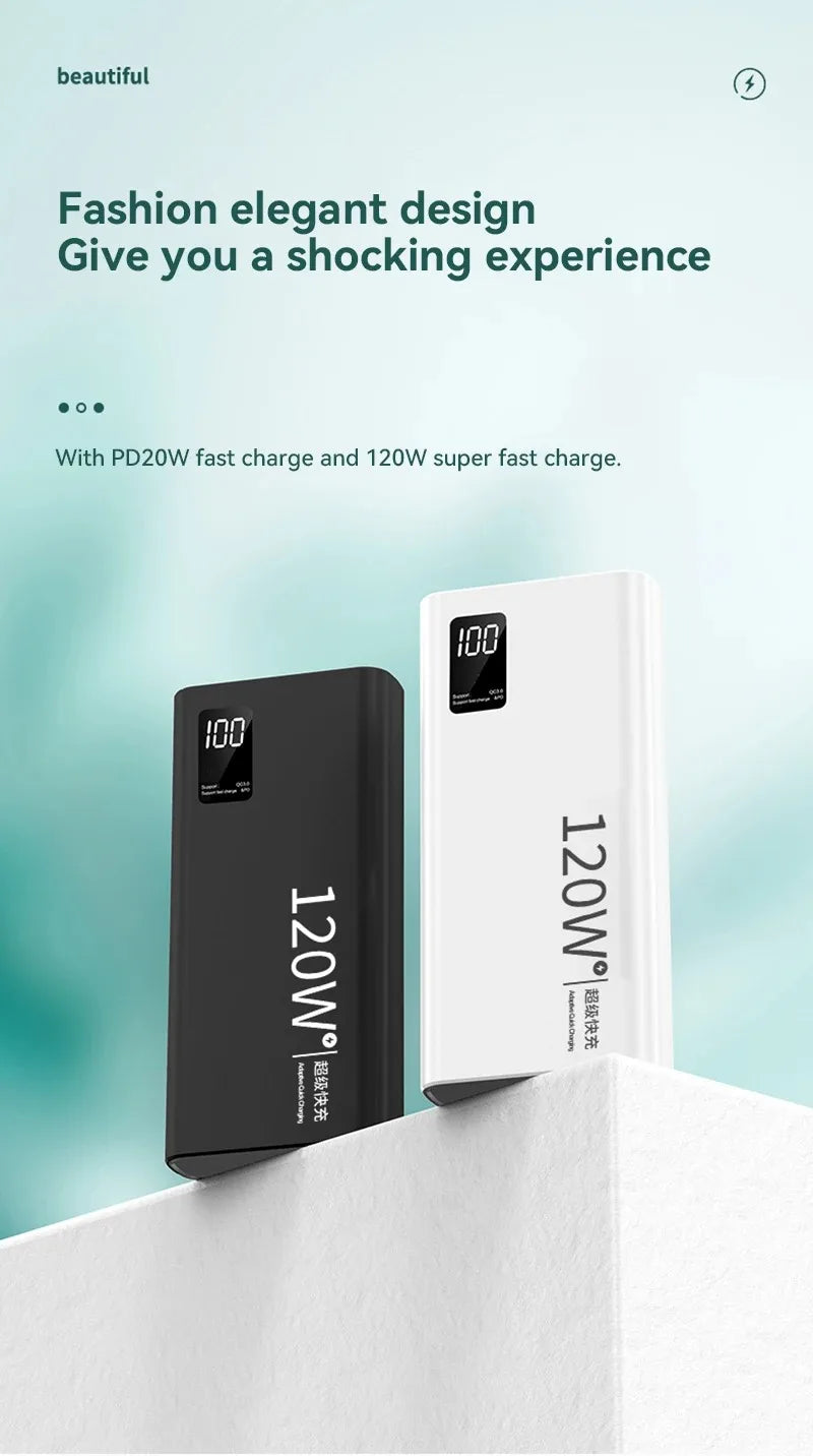 Xiaomi 80000mAh High Capacity Power Bank 120W Fast Charging Powerbank Portable Battery Charger For iPhone Samsung Huawei