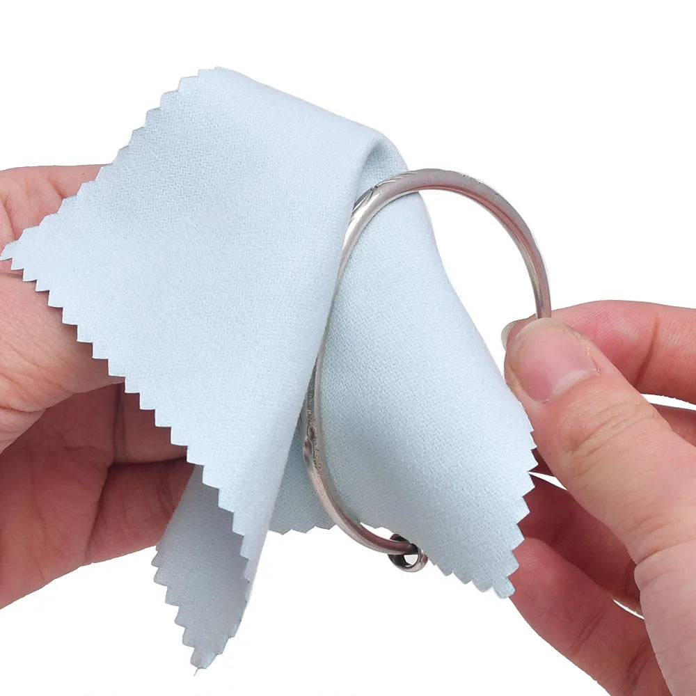 60mm 80mm 100mm Jewelry Polishing Cloth Double-Sided Cleaning Cloth for Gold Silver Jewelry Tools 10-30Pcs