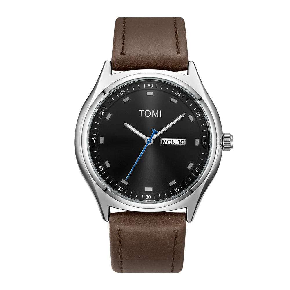 TOMI Minimalist Men's Watch Business Casual Men's And Women's Quartz Watch Fashionable And Versatile Calendar Quartz Watch