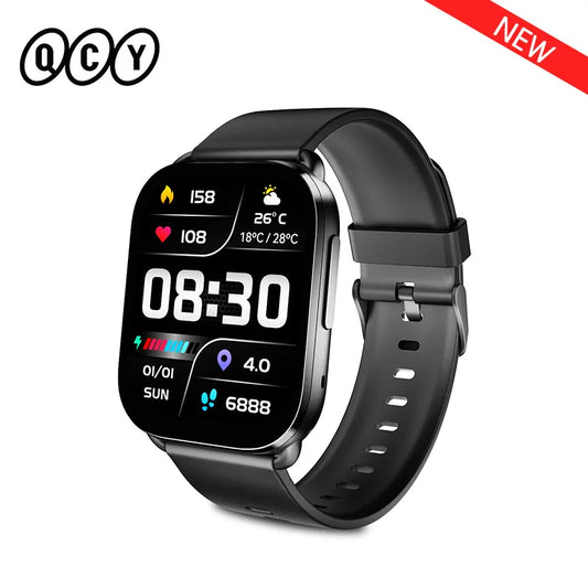 QCY Watch GS Bluetooth Call Smartwatch 2.02'' Full Touch Screen Fitness Tracker for 100+ Sport Modes Health Monitor Smart Watch