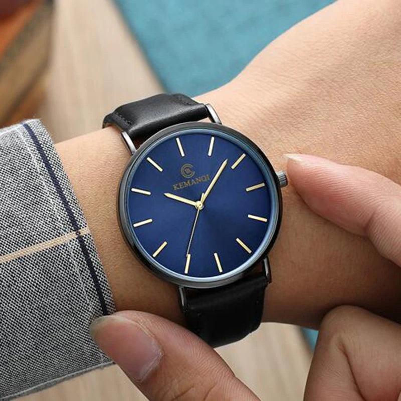 Mens Watches Top Luxury Brand Ultra thin Wrist Watch Men Watch Blue Glass Men's Watch Clock relogio masculino erkek kol saati