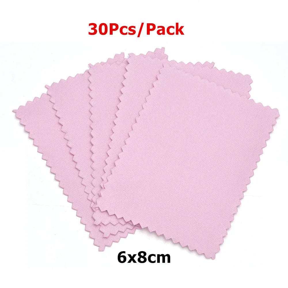 60mm 80mm 100mm Jewelry Polishing Cloth Double-Sided Cleaning Cloth for Gold Silver Jewelry Tools 10-30Pcs