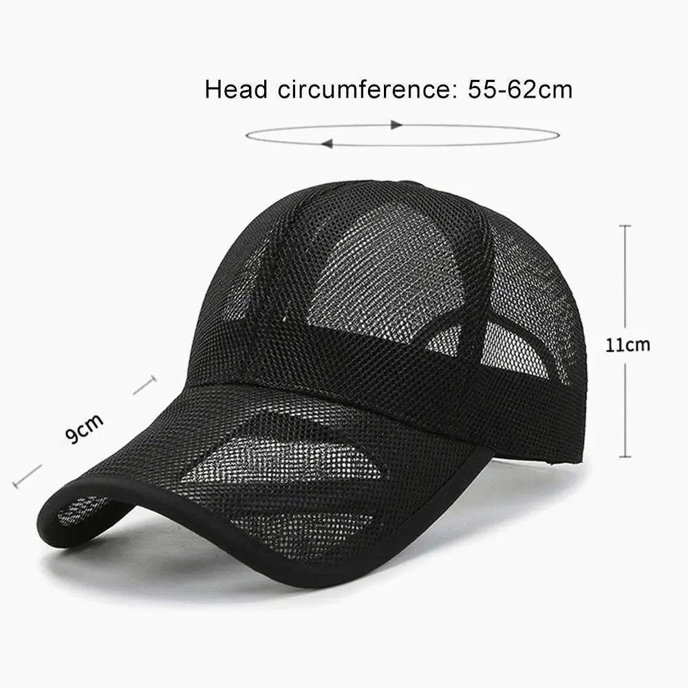 Breathable Men Women Fashion Adjustable Sun Protection Caps Full Mesh Hats Baseball Cap Summer Sunscreen Hats