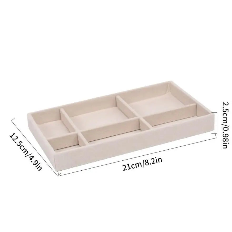 Jewelry Storage Box Earring Ring Necklace Brooch Holder Flannelette Jewelry Display Box Necklace Classification Organizer