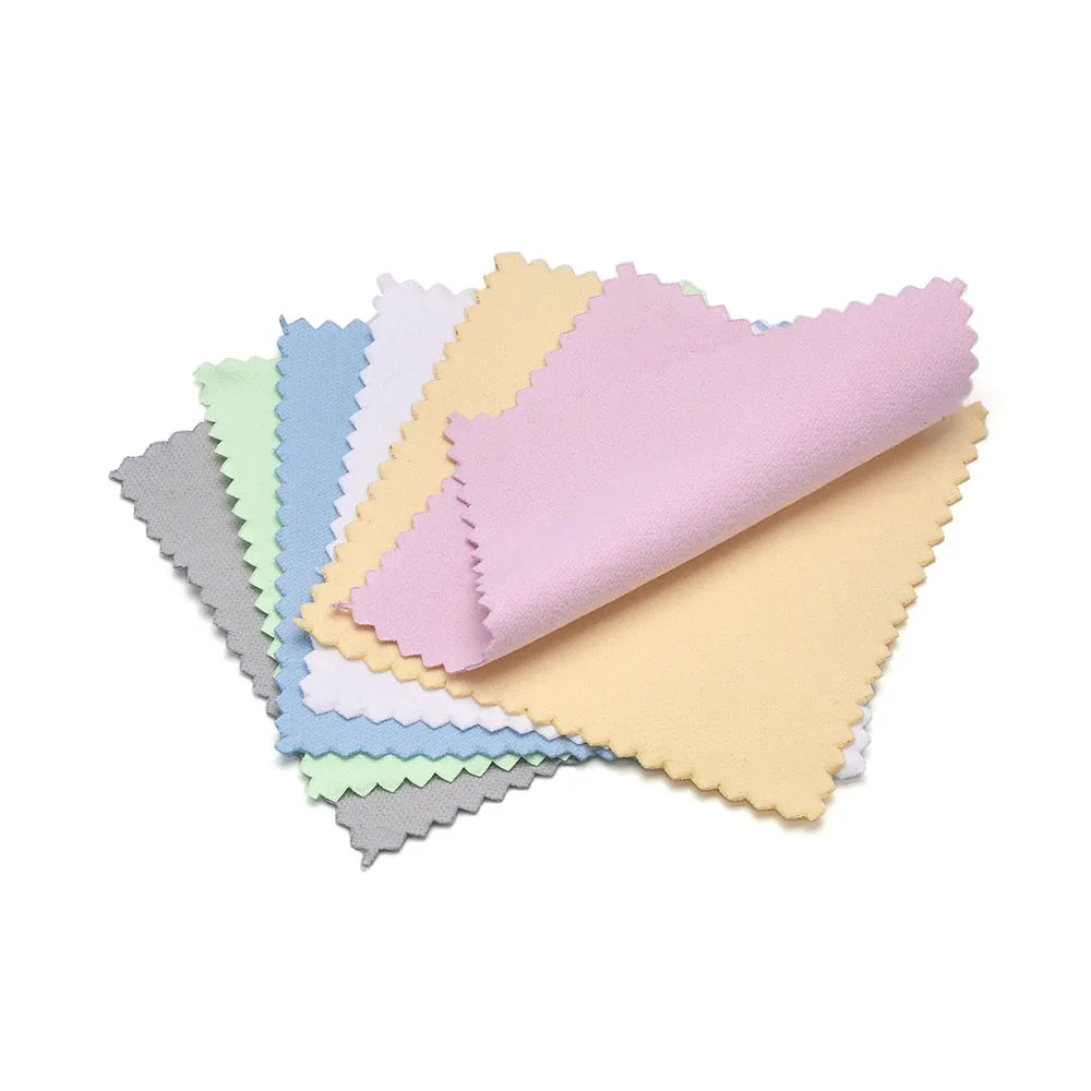 60mm 80mm 100mm Jewelry Polishing Cloth Double-Sided Cleaning Cloth for Gold Silver Jewelry Tools 10-30Pcs