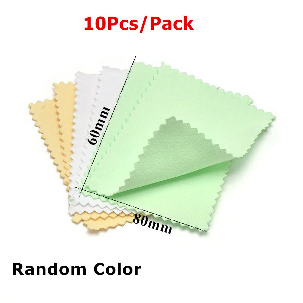 60mm 80mm 100mm Jewelry Polishing Cloth Double-Sided Cleaning Cloth for Gold Silver Jewelry Tools 10-30Pcs