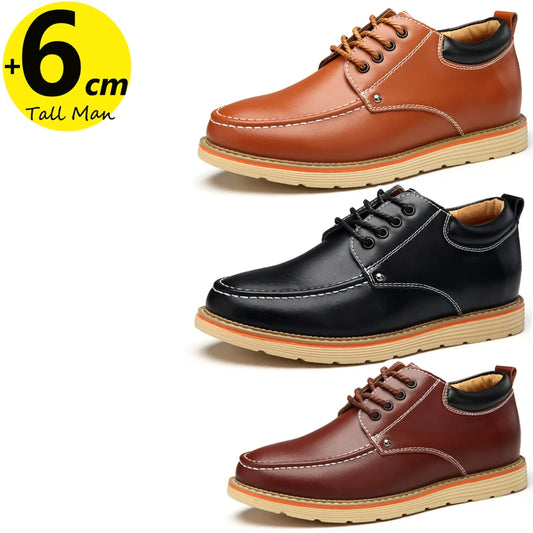 Business Men Elevator Shoes Leisure Height Increase Insole 6cm Sneakers High Heel Tall Man