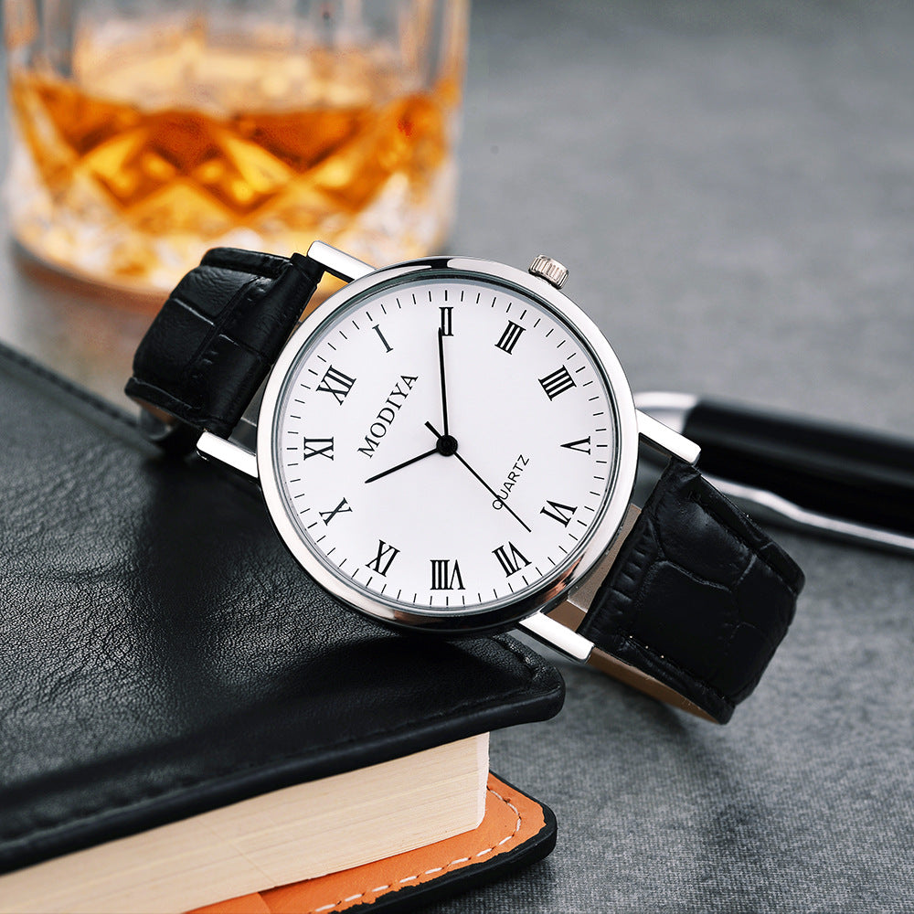 Men Business Wrist Watch Luxury Leather Strap Analog Watches Ultra Thin Quartz Wristwatch Clock Men Women Casual Simple Watch