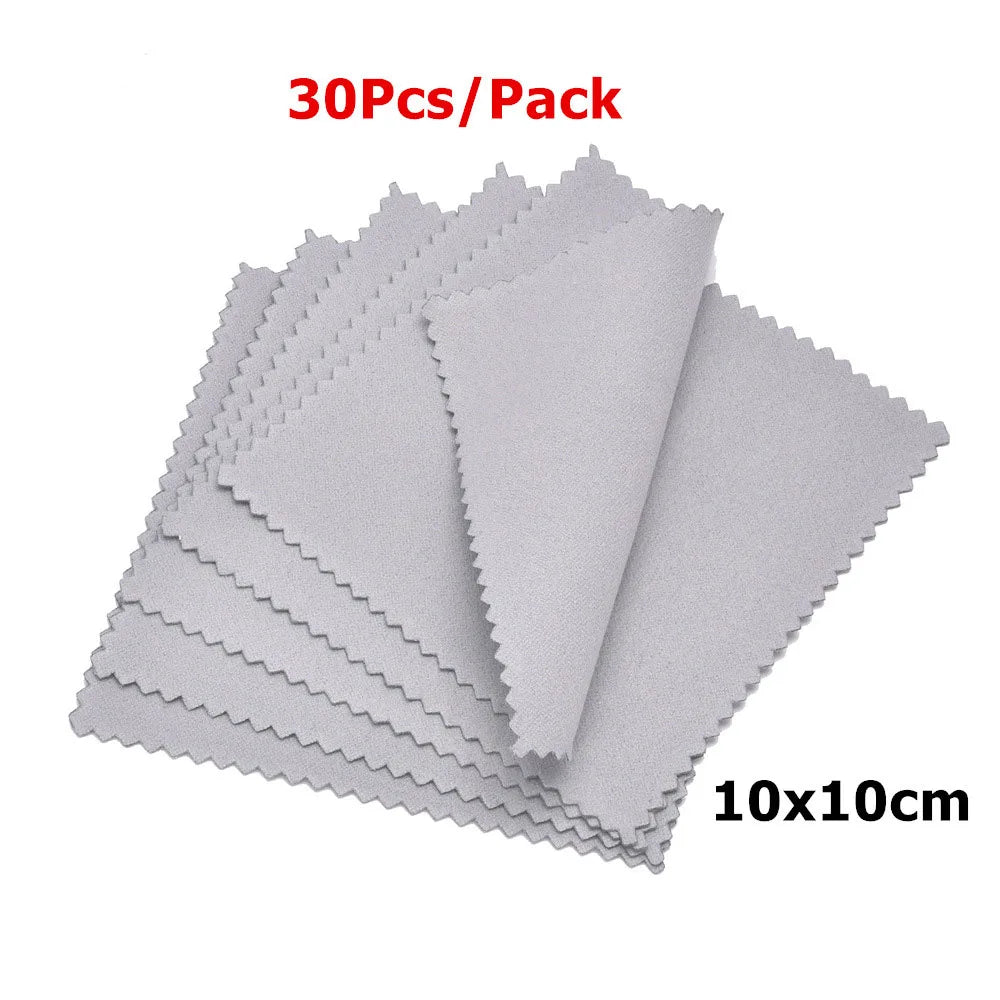 60mm 80mm 100mm Jewelry Polishing Cloth Double-Sided Cleaning Cloth for Gold Silver Jewelry Tools 10-30Pcs