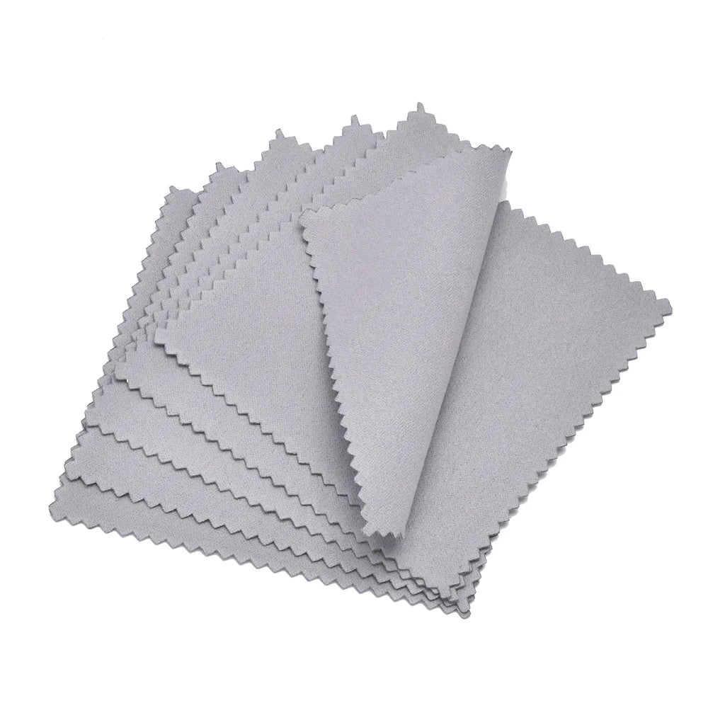 60mm 80mm 100mm Jewelry Polishing Cloth Double-Sided Cleaning Cloth for Gold Silver Jewelry Tools 10-30Pcs