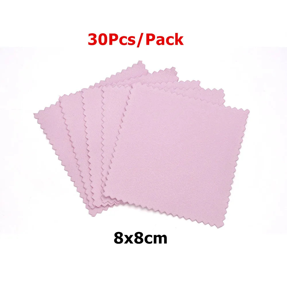 60mm 80mm 100mm Jewelry Polishing Cloth Double-Sided Cleaning Cloth for Gold Silver Jewelry Tools 10-30Pcs