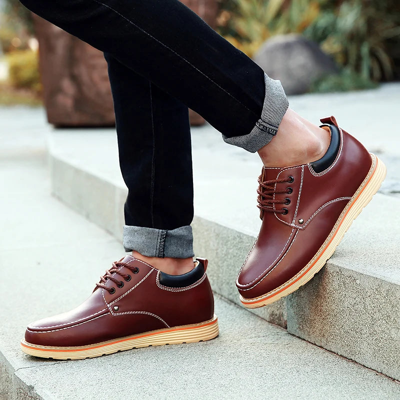 Business Men Elevator Shoes Leisure Height Increase Insole 6cm Sneakers High Heel Tall Man