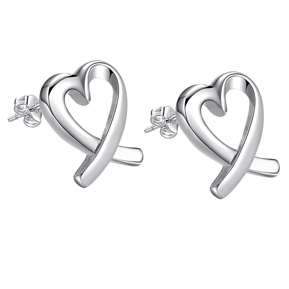 Original 925 Sterling Silver Earrings Hearts For Women Exquisite Student Girlfriend Jewelry Accessories Wedding Fashion Gift