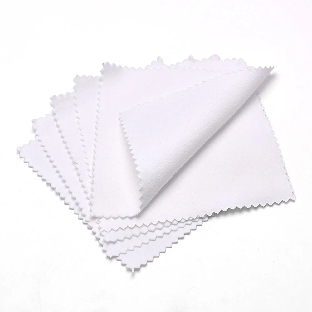 60mm 80mm 100mm Jewelry Polishing Cloth Double-Sided Cleaning Cloth for Gold Silver Jewelry Tools 10-30Pcs