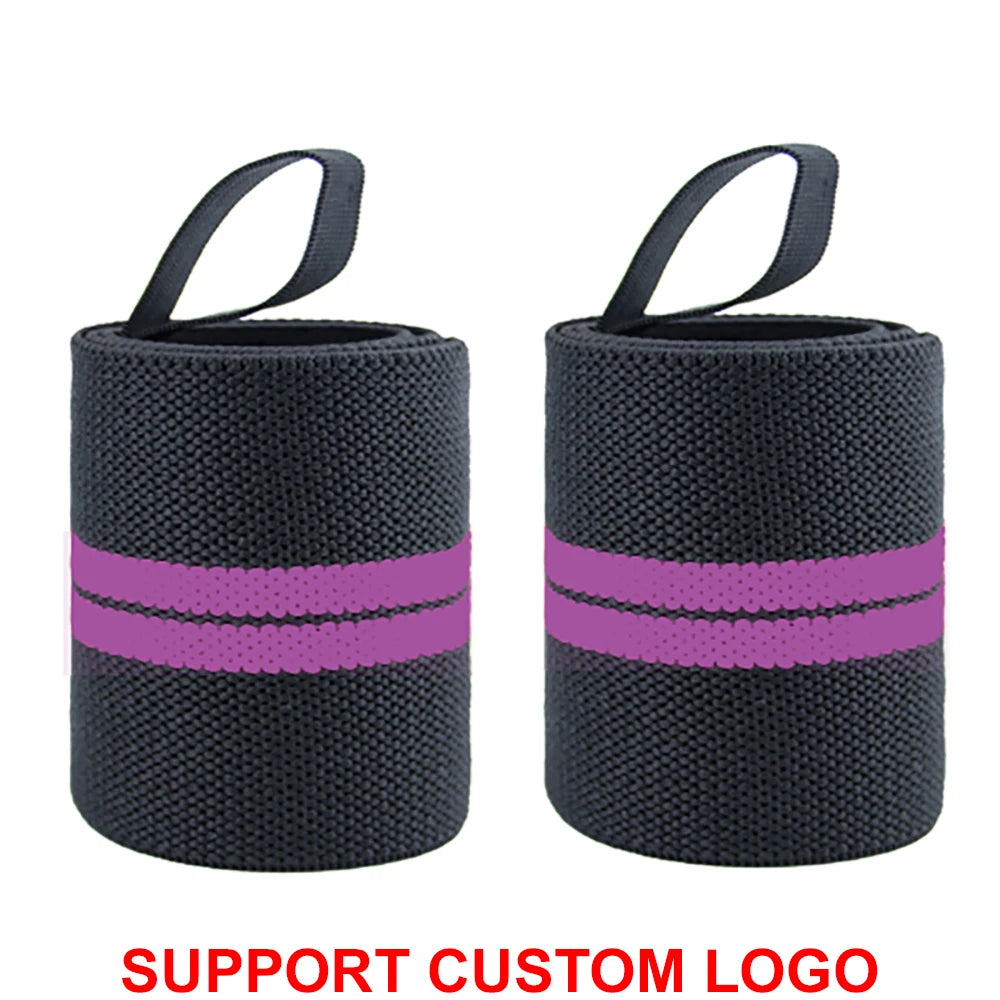 1 Pair Wristband Wrist Support Brace Straps Extra Strength Weight Lifting Wrist Wraps Bandage Fitness Gym Training Custom Logo