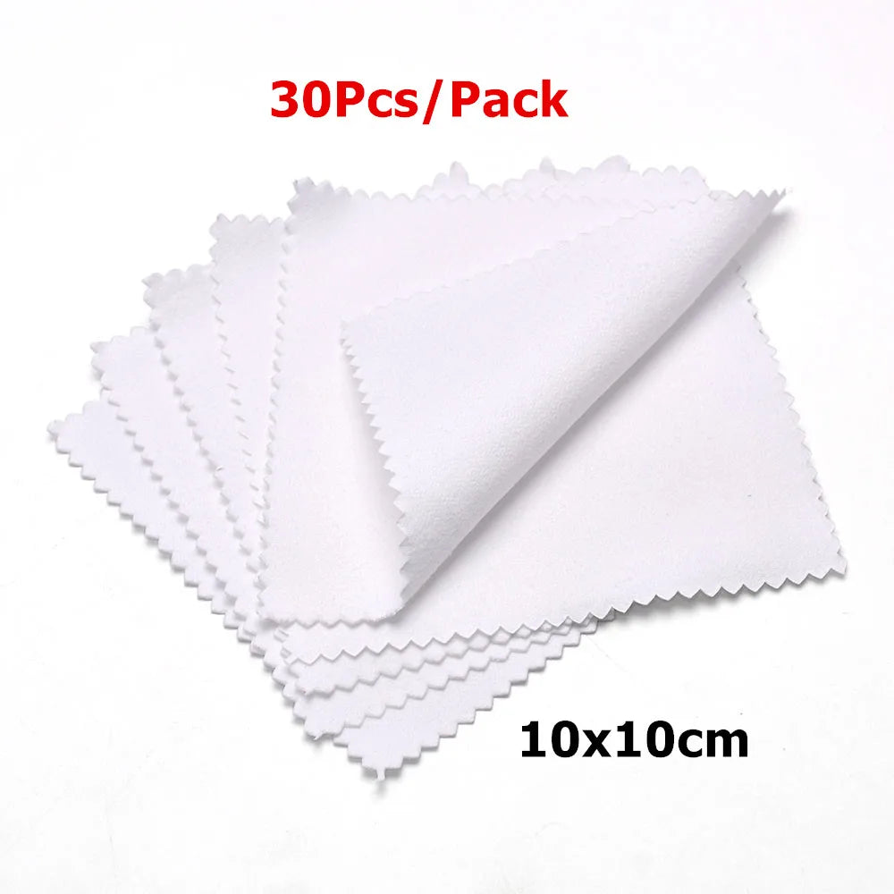 60mm 80mm 100mm Jewelry Polishing Cloth Double-Sided Cleaning Cloth for Gold Silver Jewelry Tools 10-30Pcs