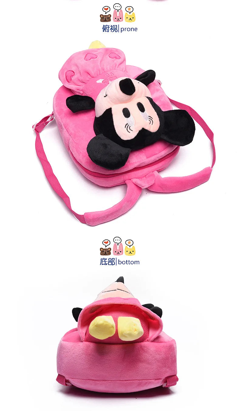 Hello Kitty Kt Mickey Mouse Cat Sanrio Anime Pp Cotton Short Plush Doll Kindergarten Children's Backpack Boys Girls Schoolbag