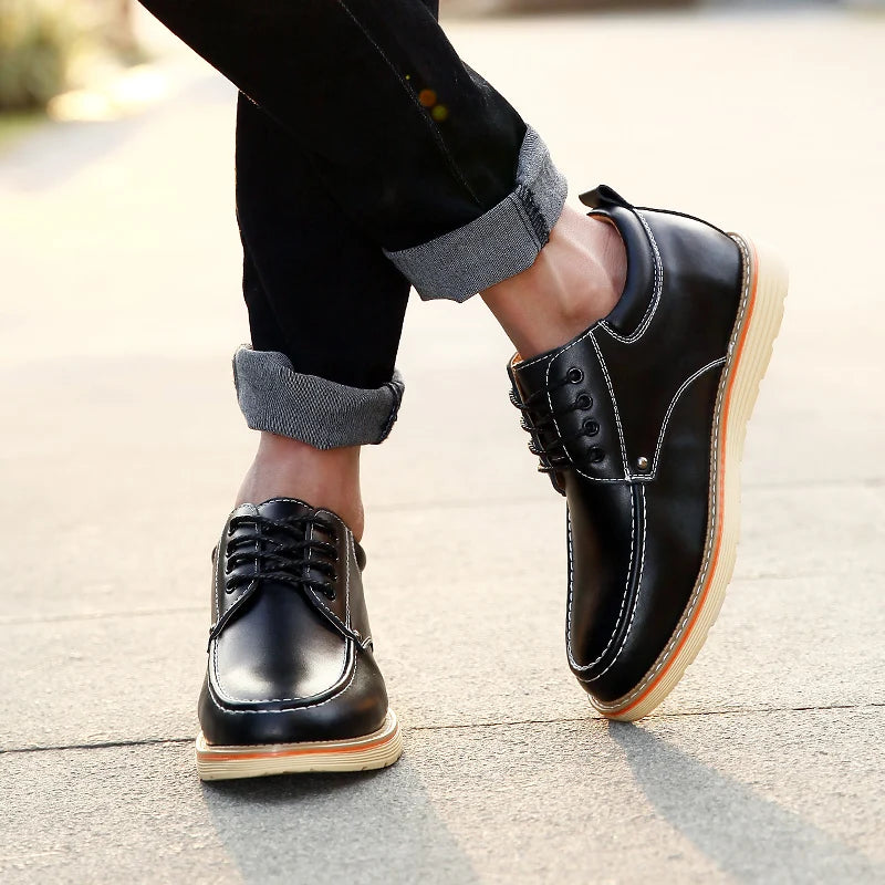 Business Men Elevator Shoes Leisure Height Increase Insole 6cm Sneakers High Heel Tall Man