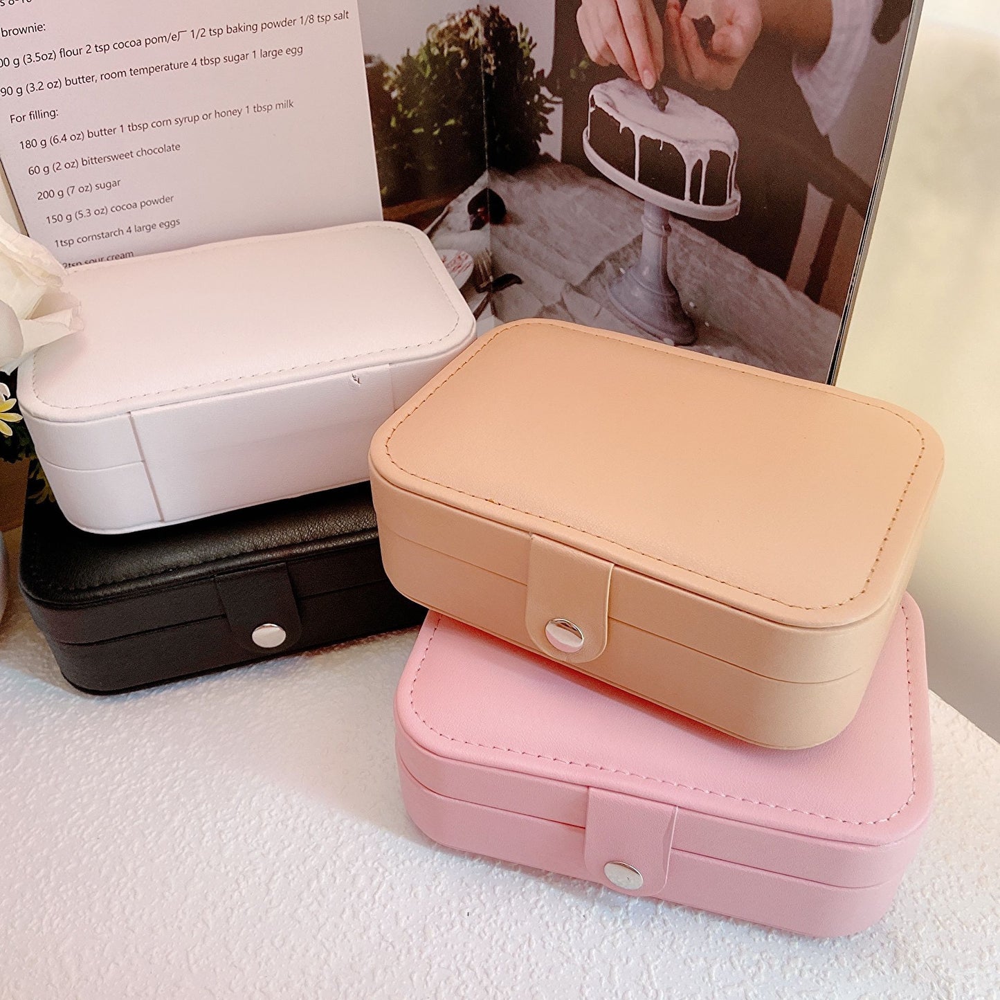 Korean Version Simple Ins Style Portable Jewelry Storage Box 2023 New High-end Exquisite Large Capacity Travel Jewelry Bag