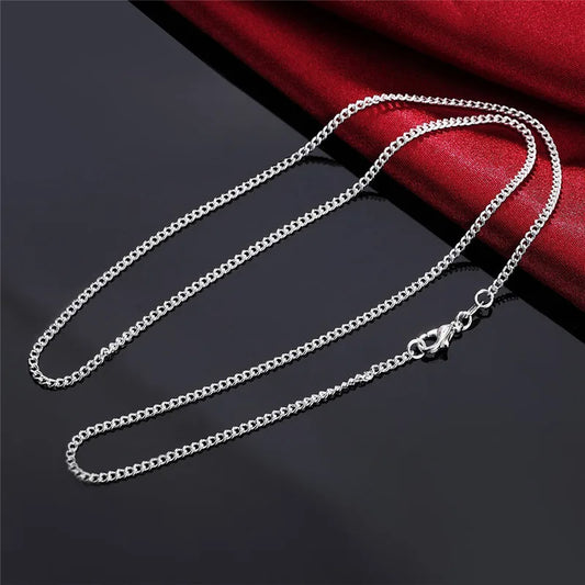 40-75cm wholesale 925 Sterling Silver Necklace 2MM String chain wedding for Women Men high quality Jewelrys Gifts