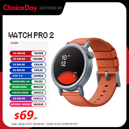 Global Version CMF by Nothing Watch Pro 2 1.32" AMOLED Bluetooth 5.3 BT Calls with AI Noise Reduction GPS Smartwatch CMF watch P