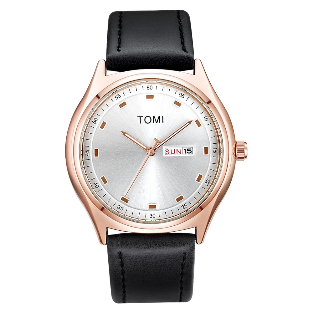 TOMI Minimalist Men's Watch Business Casual Men's And Women's Quartz Watch Fashionable And Versatile Calendar Quartz Watch