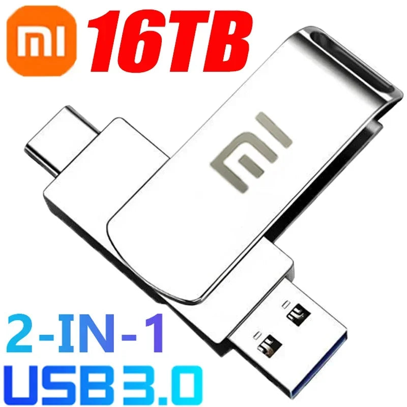 Xiaomi 16TB USB 3.0 Pen Drive 8TB 4TB High Speed Transfer Metal SSD Pendrive Cle Portable U Disk Flash Drive Memoria USB Stick