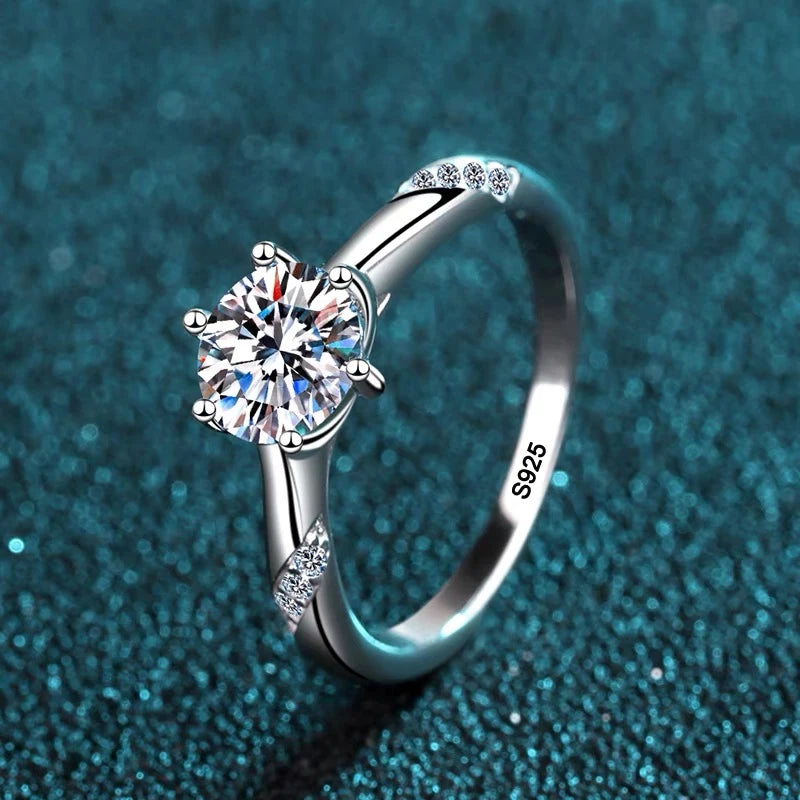 Non-fading 18K Golden Glossy Ring, Classic Couple Engagement Wedding Ring Unisex Silver 925 Jewelry Fashion Accessories