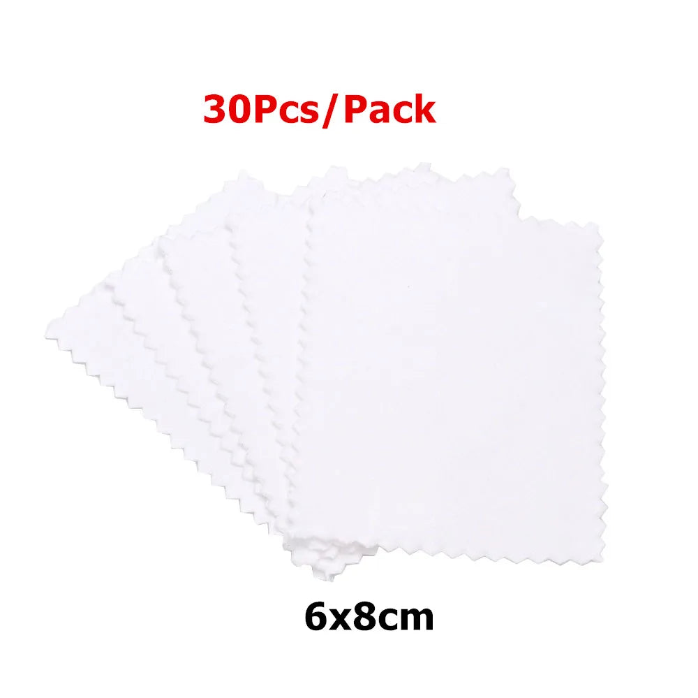 60mm 80mm 100mm Jewelry Polishing Cloth Double-Sided Cleaning Cloth for Gold Silver Jewelry Tools 10-30Pcs