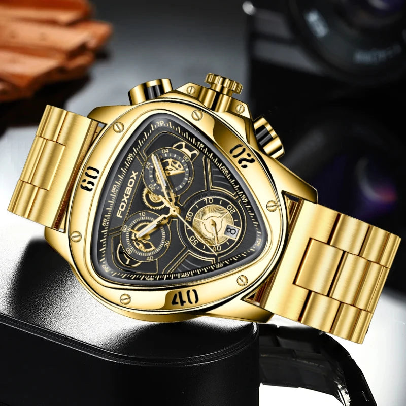 LIGE Fashion Gold Watch Men Casual Sport Quartz Chronograph Wrist Watches For Men Top Brand Luxury All steel Waterproof Watches