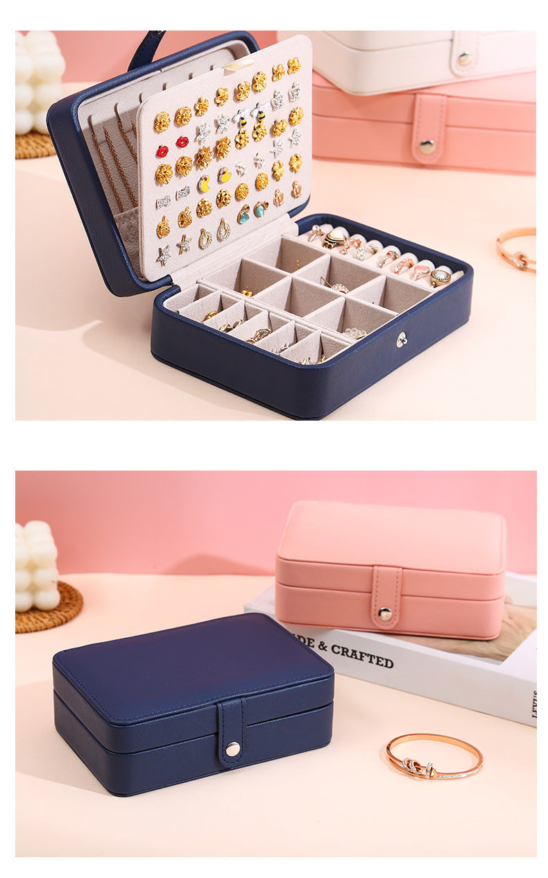 Korean Version Simple Ins Style Portable Jewelry Storage Box 2023 New High-end Exquisite Large Capacity Travel Jewelry Bag