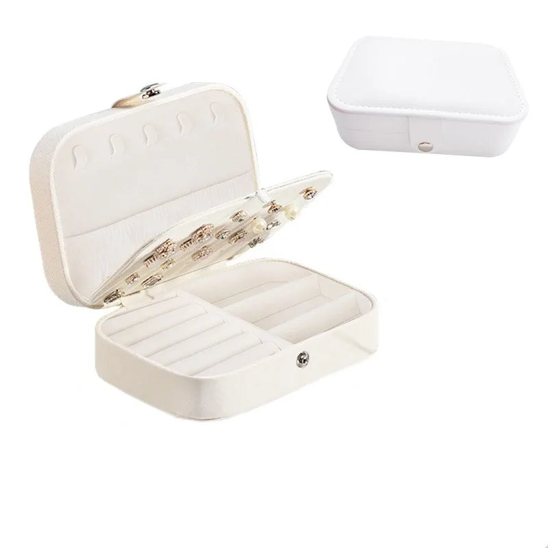 Korean Version Simple Ins Style Portable Jewelry Storage Box 2023 New High-end Exquisite Large Capacity Travel Jewelry Bag