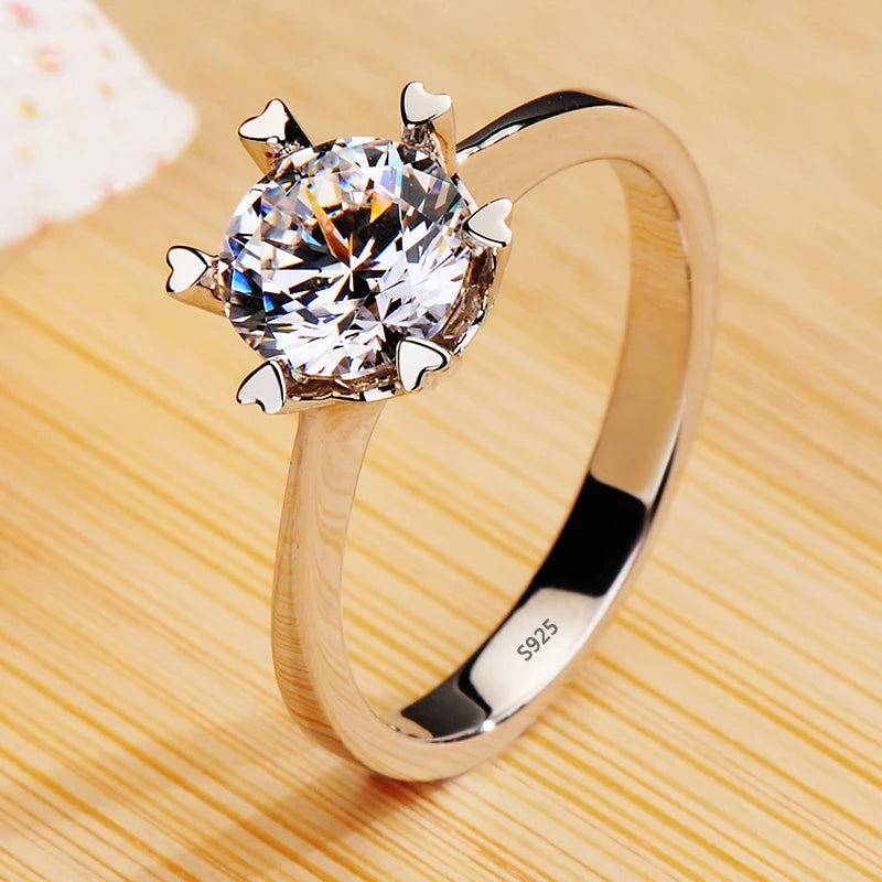 Non-fading 18K Golden Glossy Ring, Classic Couple Engagement Wedding Ring Unisex Silver 925 Jewelry Fashion Accessories