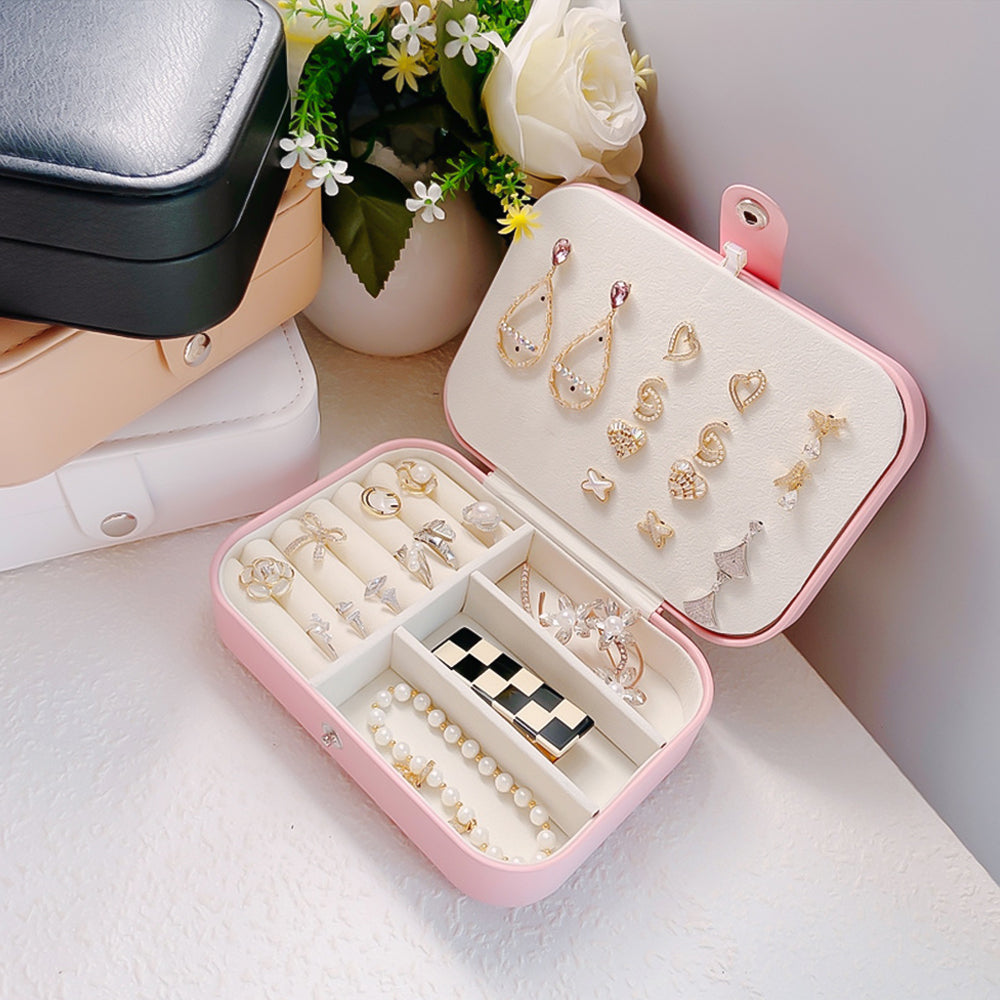 Korean Version Simple Ins Style Portable Jewelry Storage Box 2023 New High-end Exquisite Large Capacity Travel Jewelry Bag