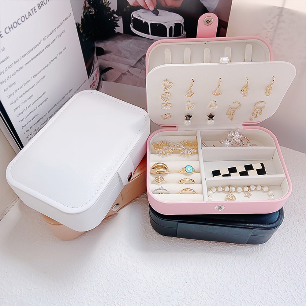 Korean Version Simple Ins Style Portable Jewelry Storage Box 2023 New High-end Exquisite Large Capacity Travel Jewelry Bag