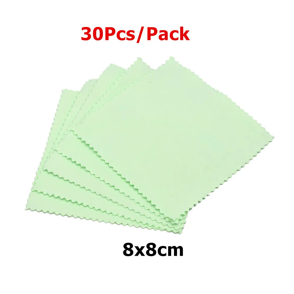 60mm 80mm 100mm Jewelry Polishing Cloth Double-Sided Cleaning Cloth for Gold Silver Jewelry Tools 10-30Pcs